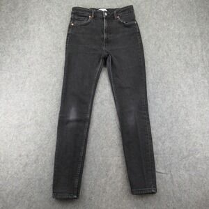 ZARA Women's‎ Black Skinny Jeans Size 6 High Rise Stretch Denim